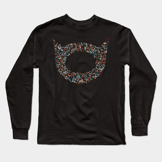 Cat face generative art. Long Sleeve T-Shirt by artist369